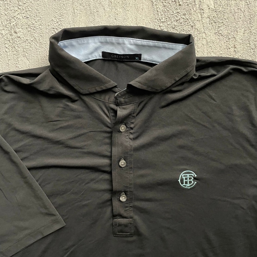 Greyson Short Sleeve Logo Polo Shirt Mens XL Black